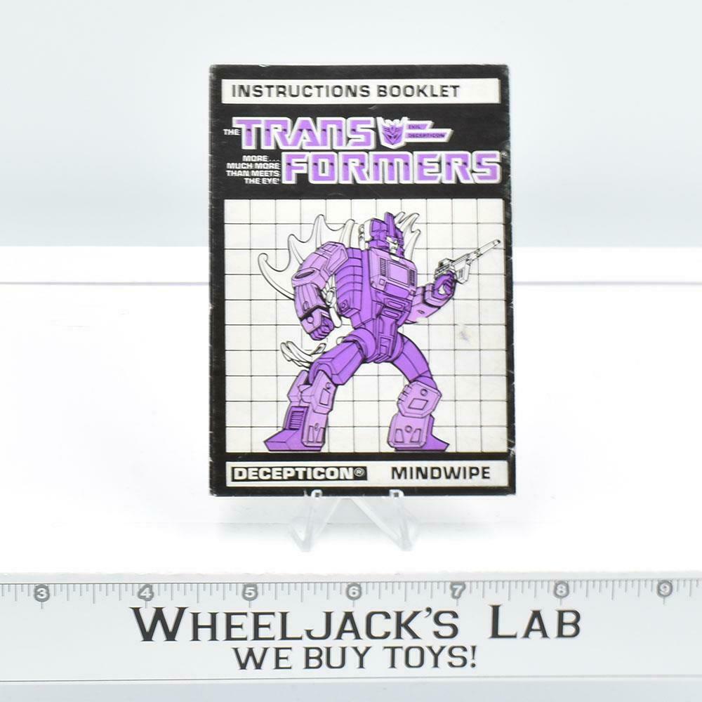 Mindwipe Action Figure Instruction Manual 1987 Hasbro G1 Transformers main image