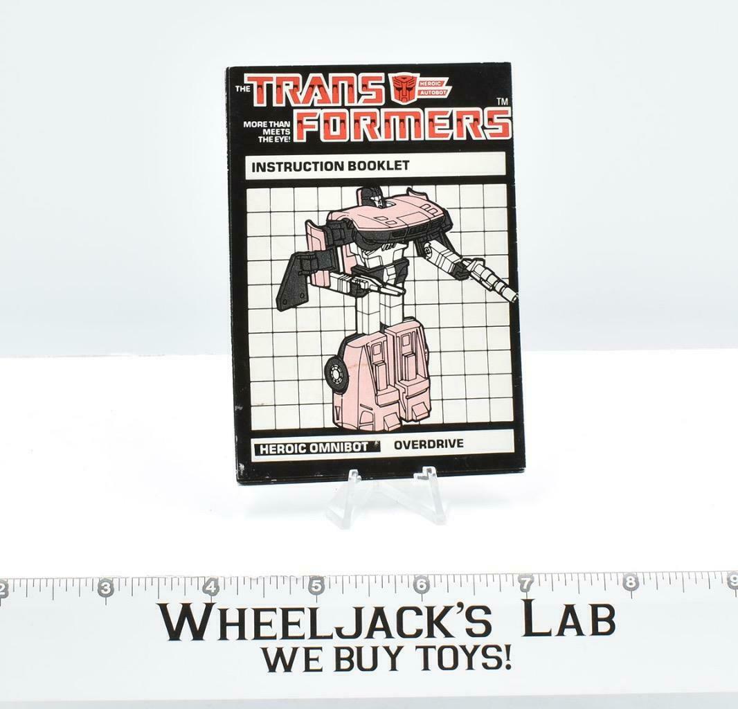 Overdrive Action Figure Instruction Manual Booklet 1985 Hasbro G1
