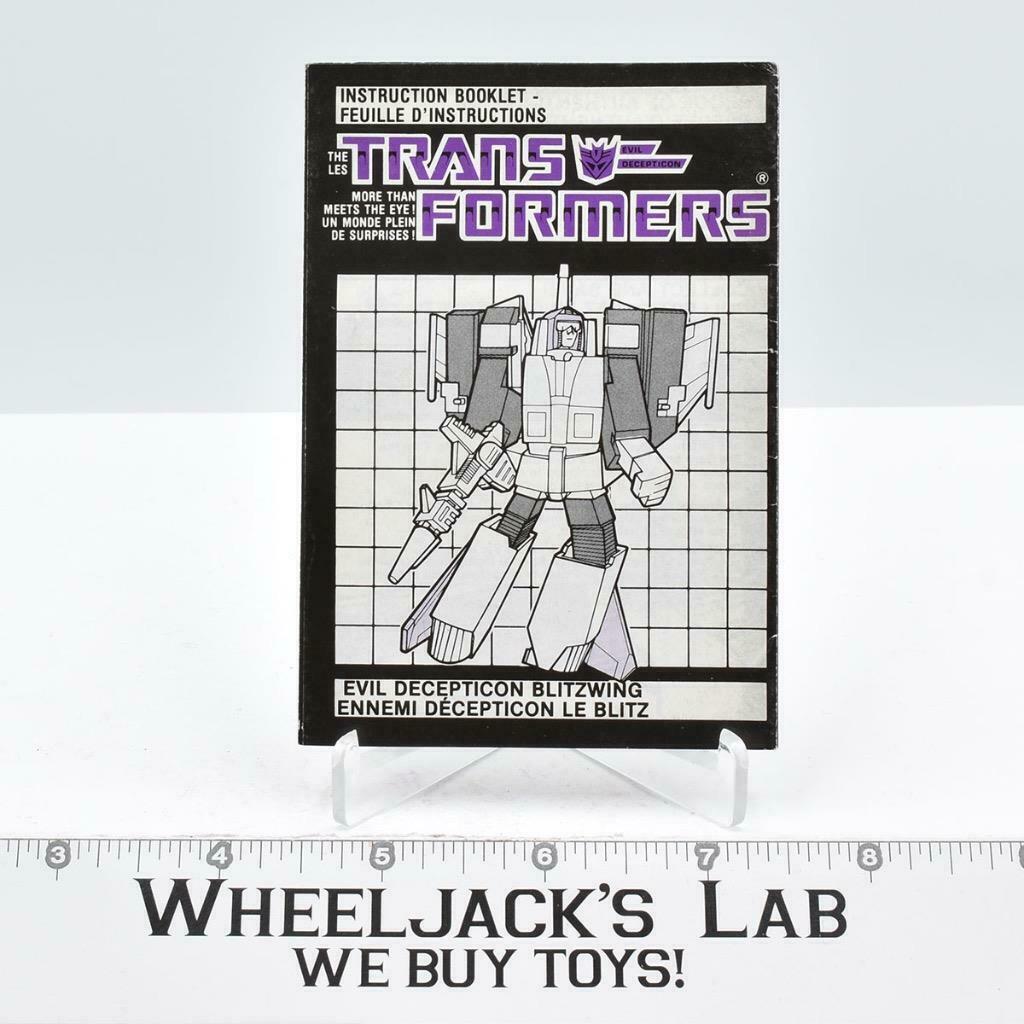 Blitzwing Instruction Manual Booklet 1985 Hasbro G1 Transformers
