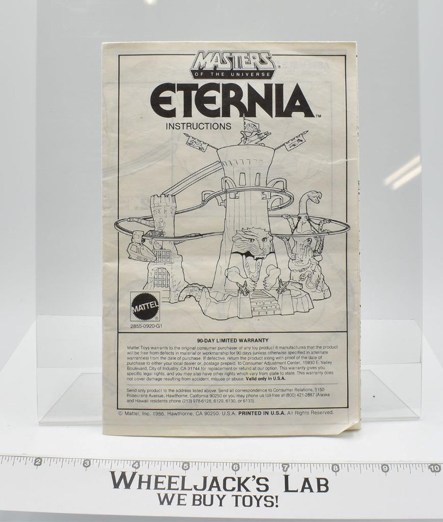 Eternia Instructions 1986 MOTU HeMan Masters of the Universe