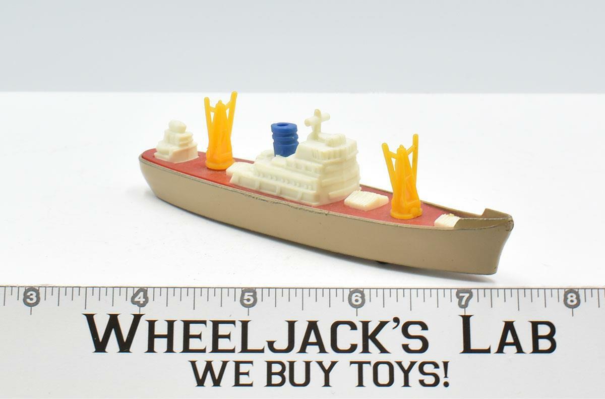 Cargo Ship Tootsietoy 1970's 5" Die Cast Boat W/Wheels Made in USA