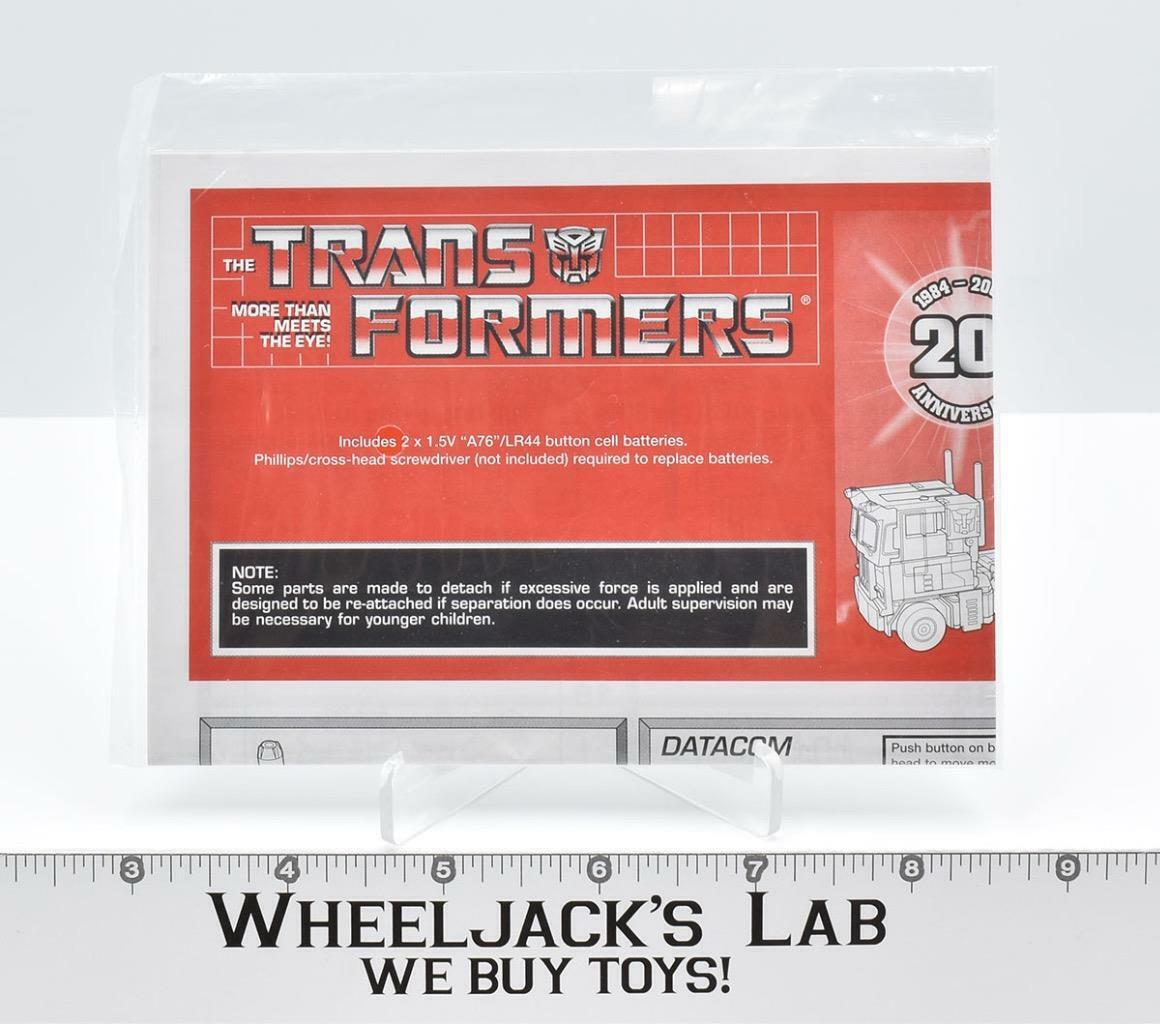 Optimus Prime Instruction Manual 2004 Transformers 20th Anniversary
