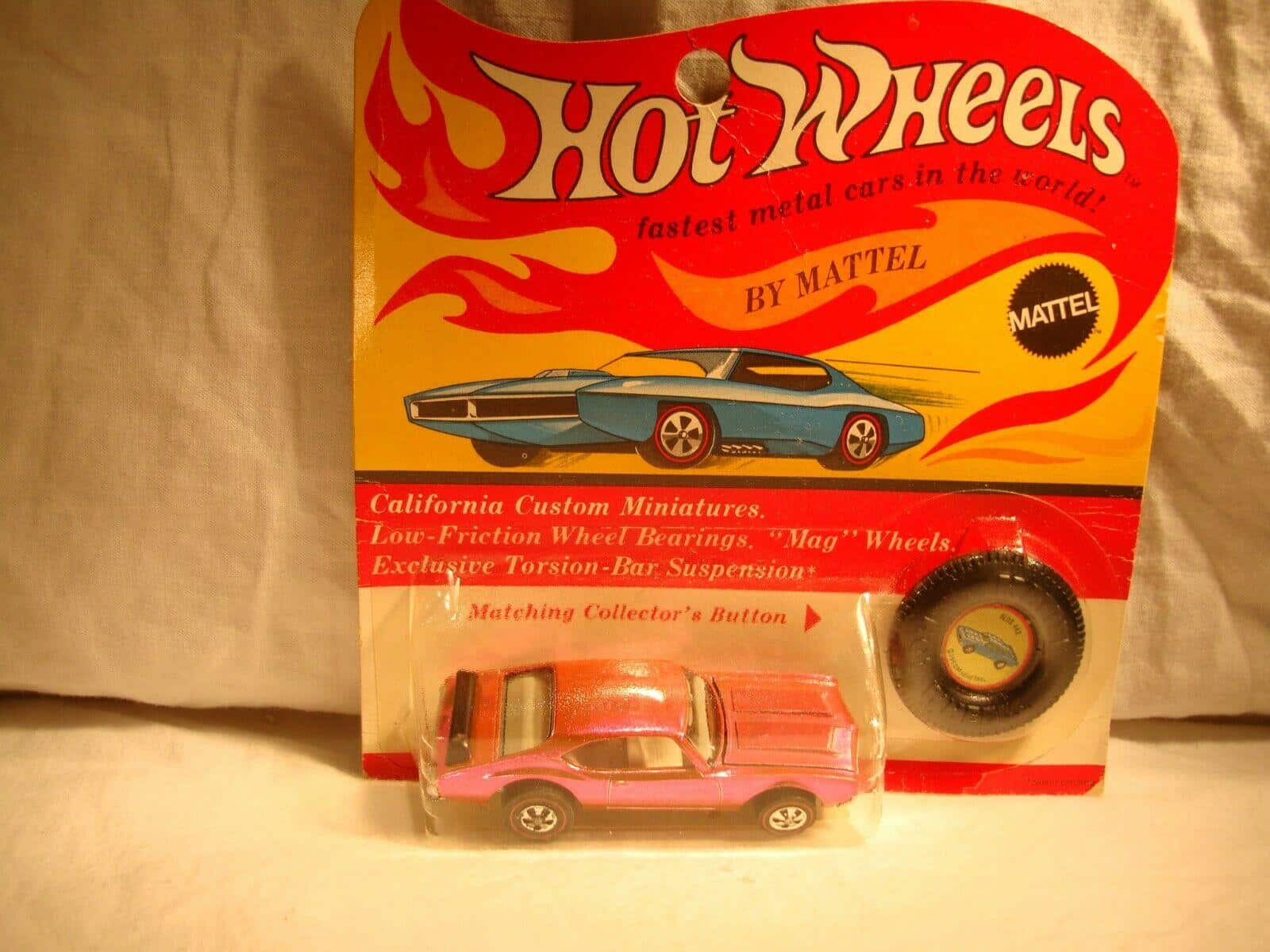 Hot Wheels Redline Olds 442 Lite Pink in Blister Pack (1971)