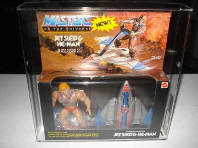 Mattel Masters of the Universe Jet Sled & He-Man Gift Set AFA 85