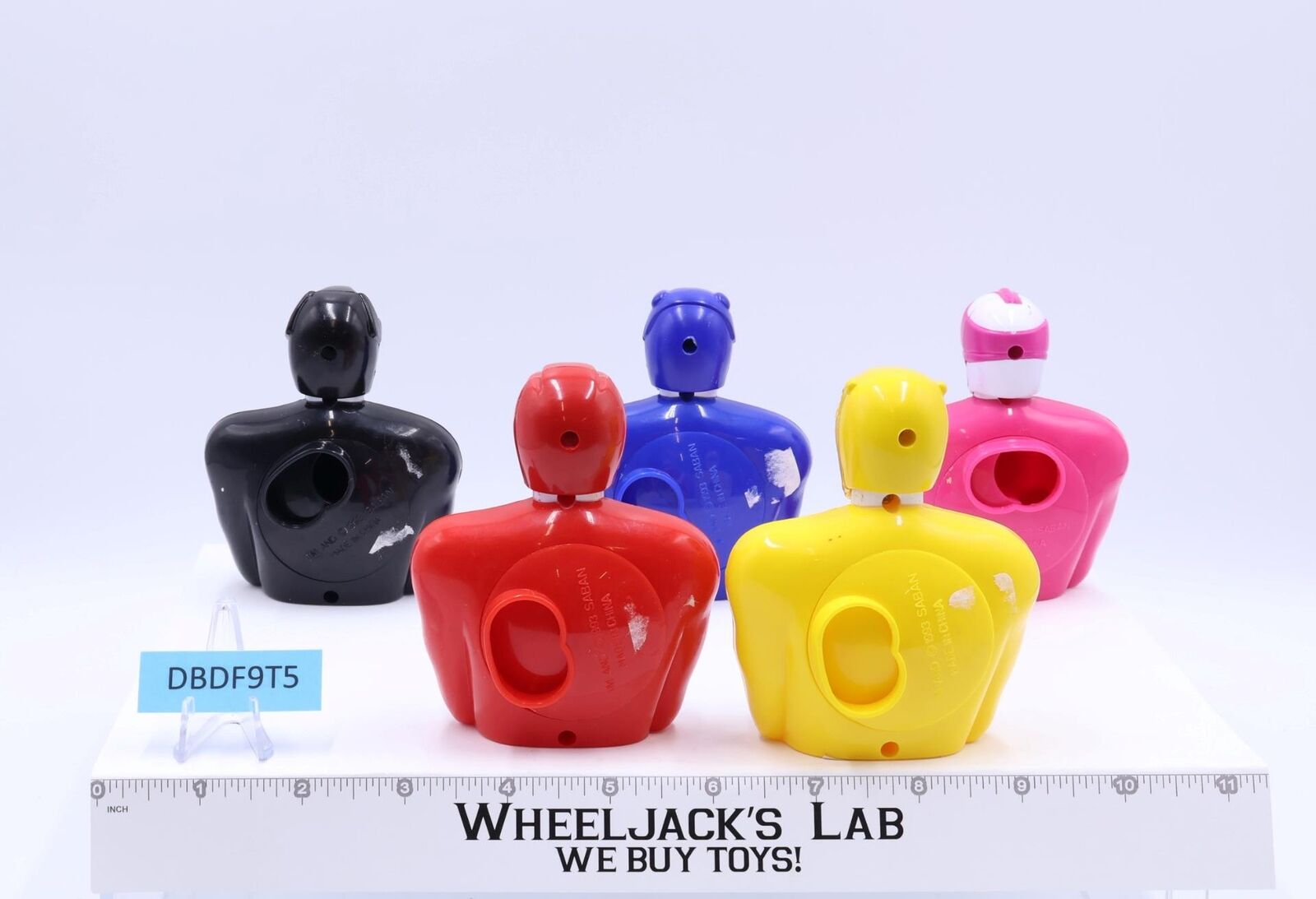 Lot of 5 Empty Candy Dispensers Mighty Morphin Power Rangers 1993 Saban