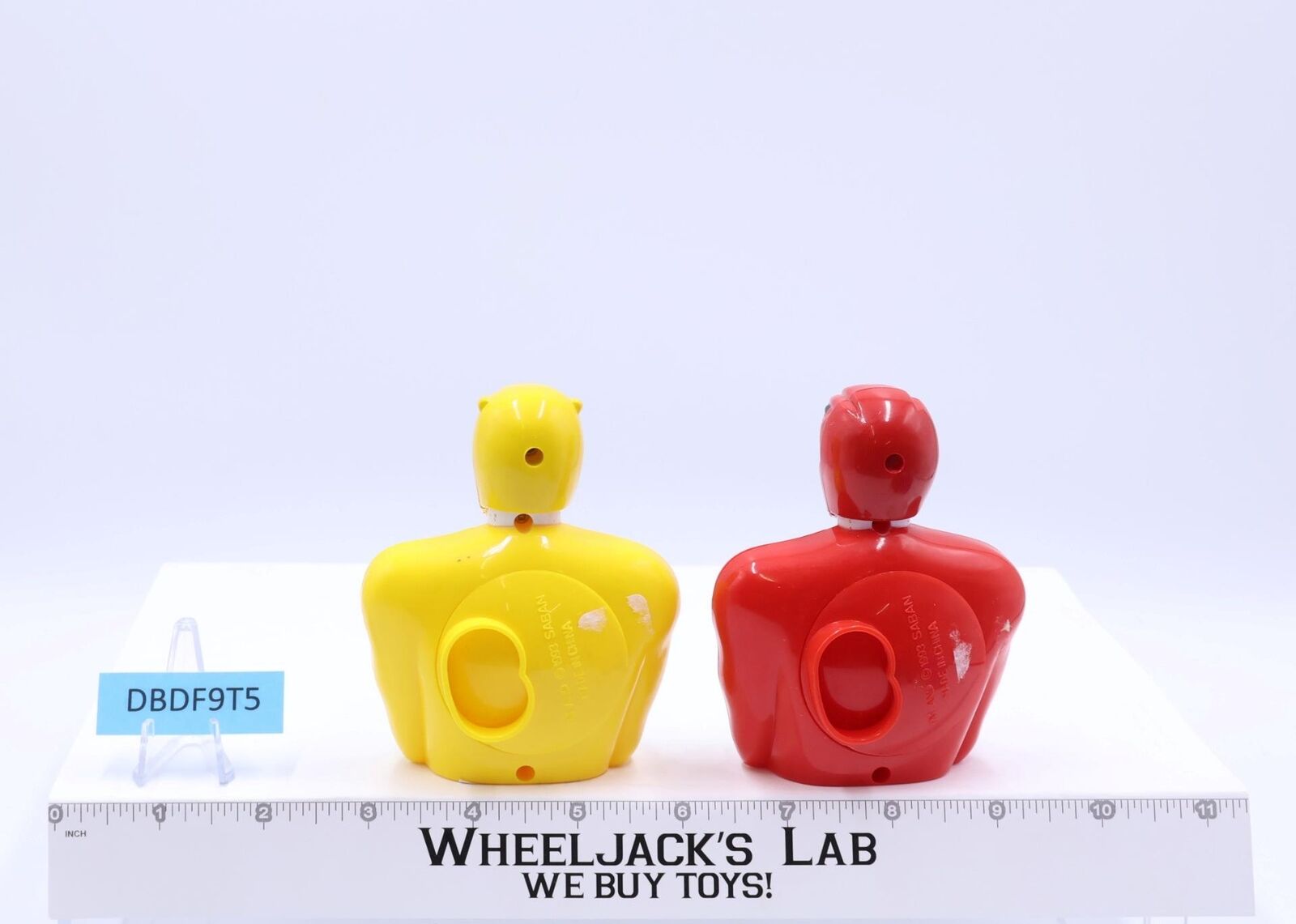 Lot of 5 Empty Candy Dispensers Mighty Morphin Power Rangers 1993 Saban