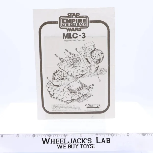 MLC-3 Mobile Laser Cannon Instruction Manual 1981 Star Wars ESB Kenner Vintage main image