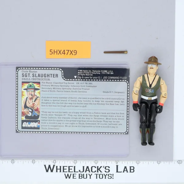 Sgt. Slaughter V1 RED CARD BACK Complete G.I. Joe 1986 Hasbro Vintage Figure main image