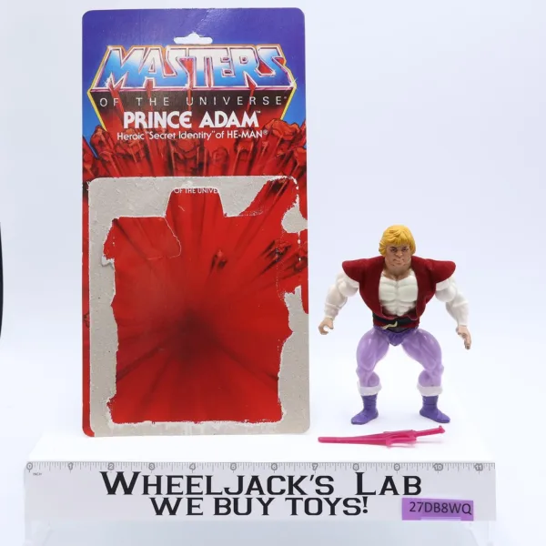Prince Adam W/12 Cardback 100% Complete He-Man Masters of the Universe MOTU 1984