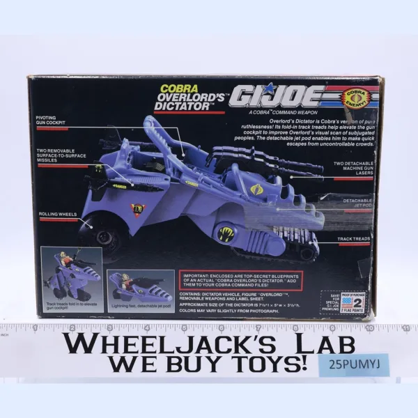 Cobra Overlord's Dictator 100% Complete GI Joe 1989 Action Figure Vehicle - Image 3