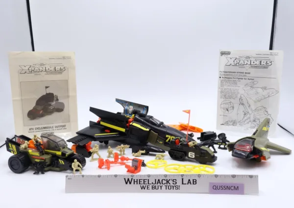 Xpanders Play Set W/Figures, ATV Cycle, Fighter Strike Base, Plane, etc. Galoob