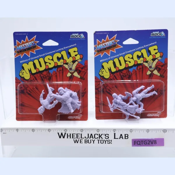 Lot of 2 M.U.S.C.L.E. Men 3 Pack Super 7 Nerd Block MOTU Mattel 2016 MOSC NEW