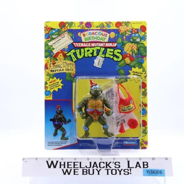 Classic Party Reptile Leo Bodacious Birthday TMNT 1992 Playmates MOSC UNPUNCHED main image