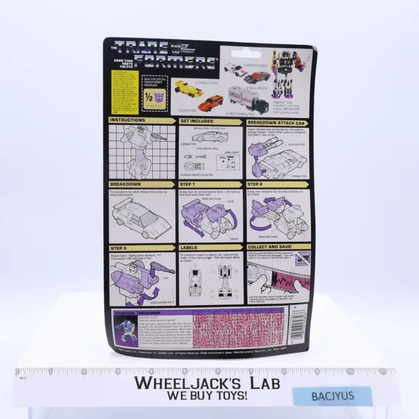 Breakdown 100% Complete W/CARDBACK & BUBBLE 1986 Hasbro G1 Transformers - Image 7