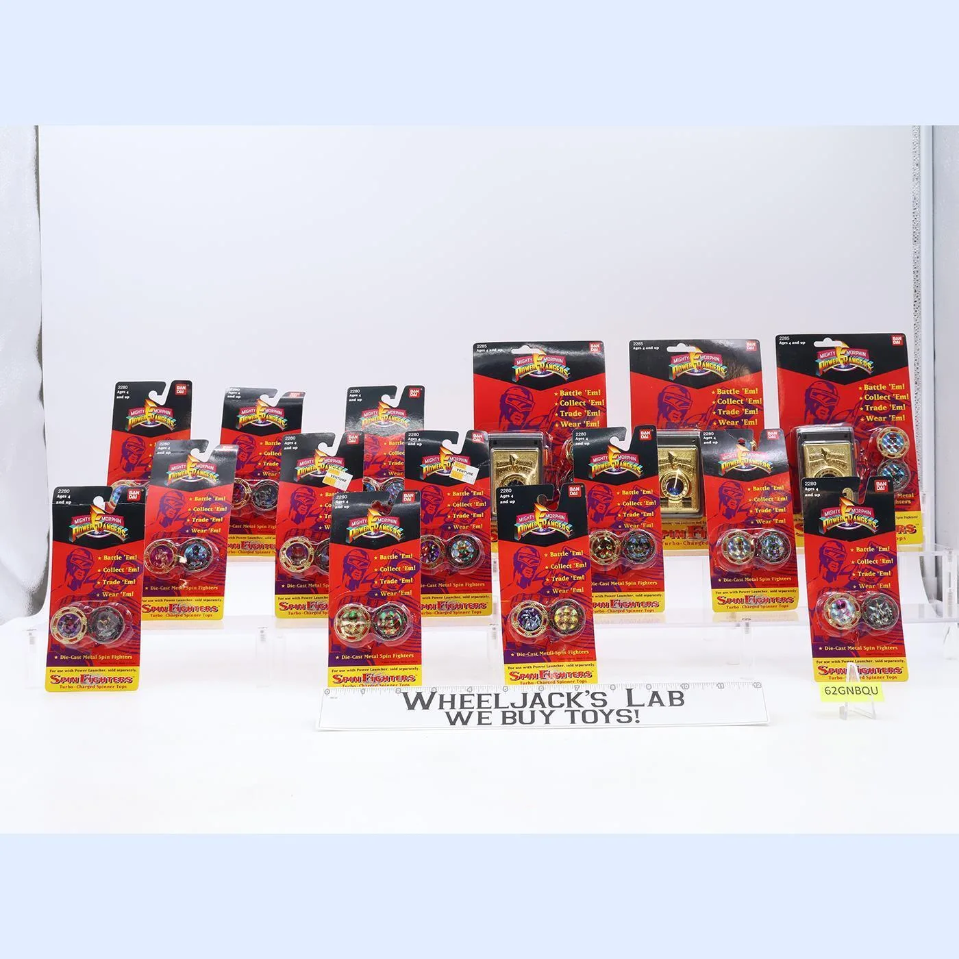Lot of 15 Spin Fighters Mighty Morphin Power Rangers 1993 Bandai NEW ...