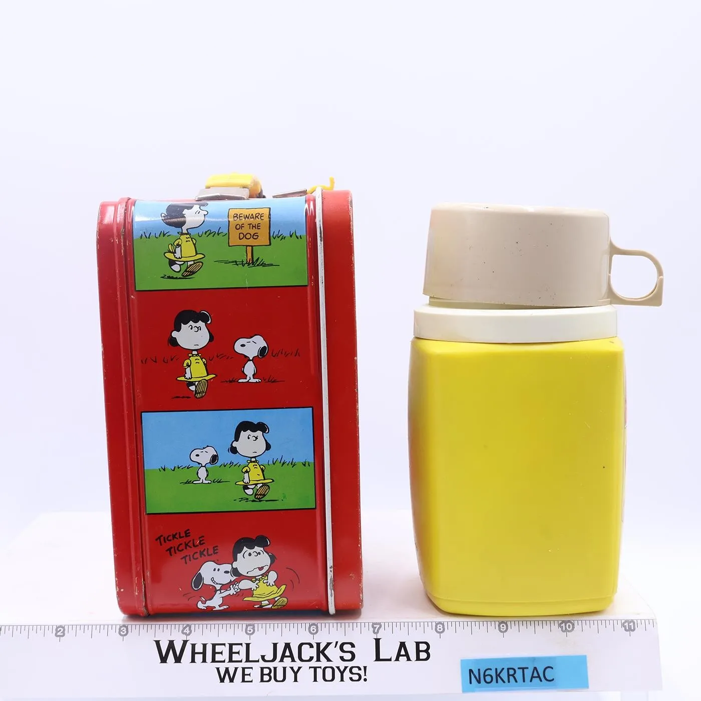 Peanuts/Charlie Brown RED Metal Lunch Box W/THERMOS 1966 Thermos Brand  Vintage
