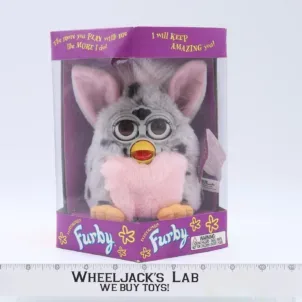 ELECTRONIC Furby GRAY PINK BLACK SPOTS 1998 Tiger Electronics