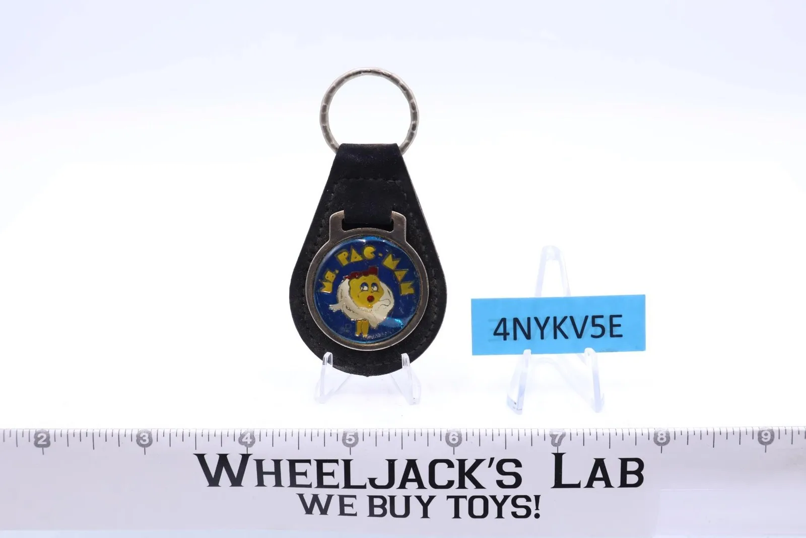 Ms. Pac Man Black Suede Leather And Metal Keychain TM MM NOS ...