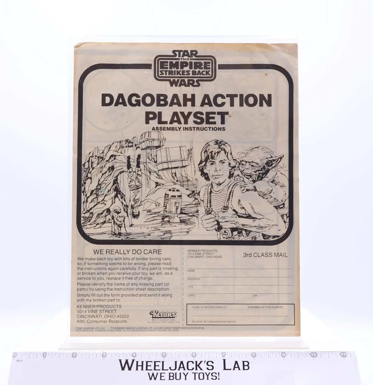 Dagobah Action Playset Instruction Manual 1981 Star Wars ESB Kenner Vintage
