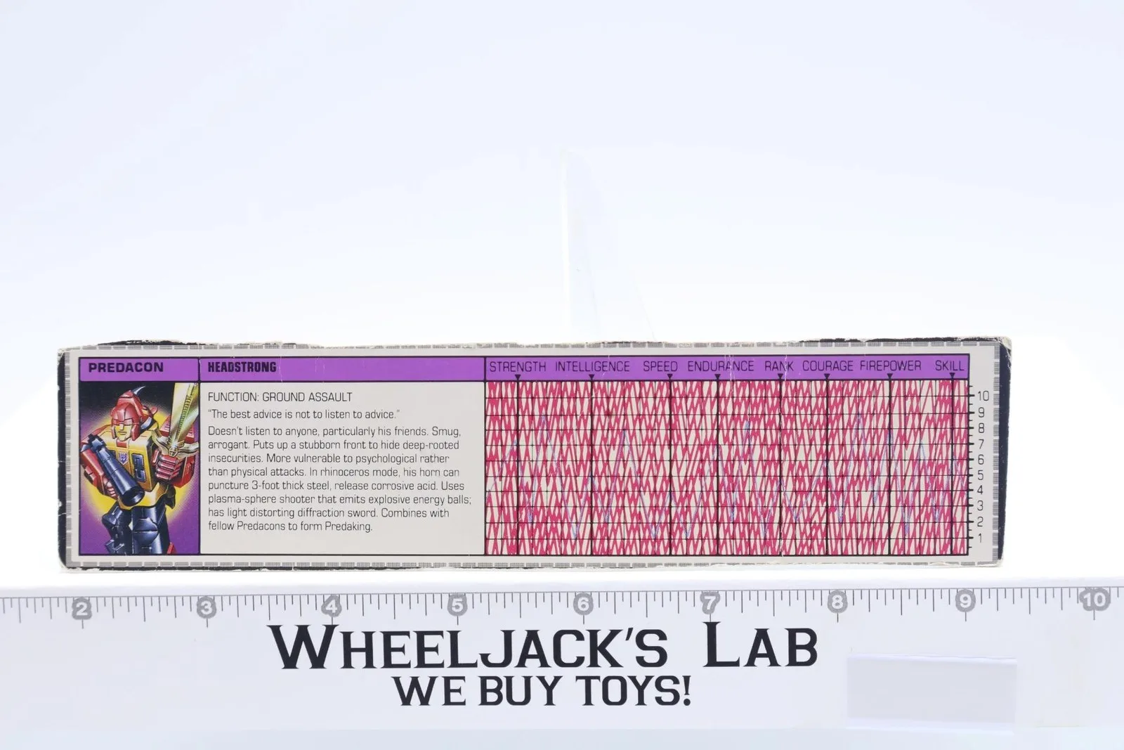 Headstrong Action Figure Tech Spec 1986 Vintage Hasbro G1 Transformers