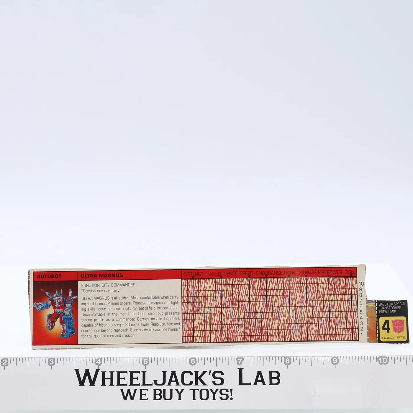 Ultra Magnus Action Figure Tech Spec 1986 Vintage Hasbro G1 Transformers