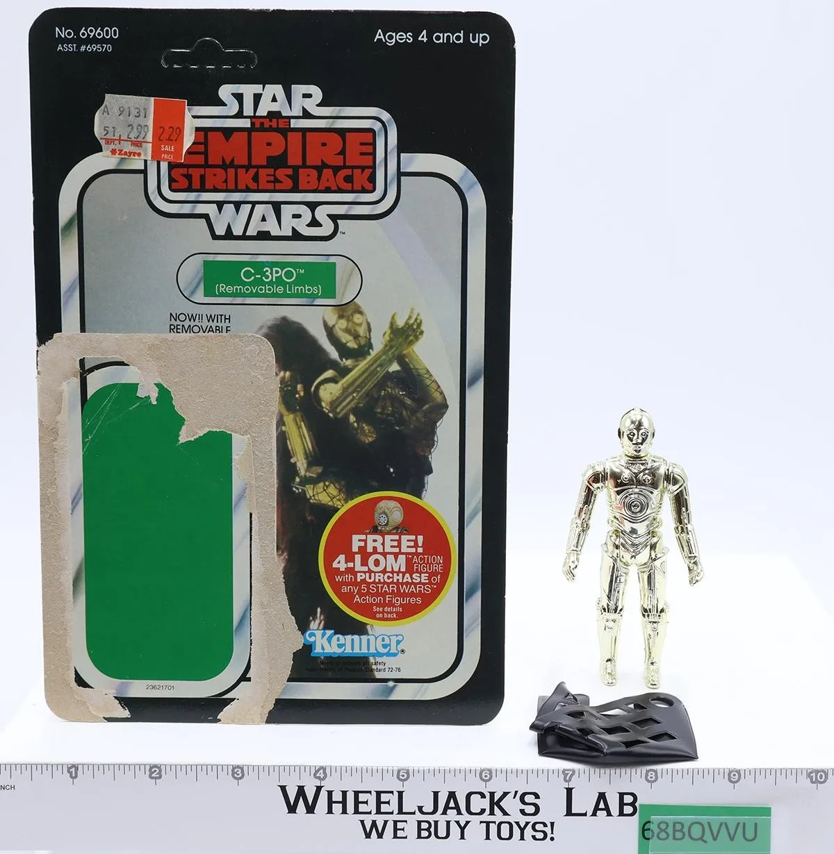 C-3PO Removeable Limbs Complete 47 Back-A Star Wars ESB 1982 Kenner NO REPRO