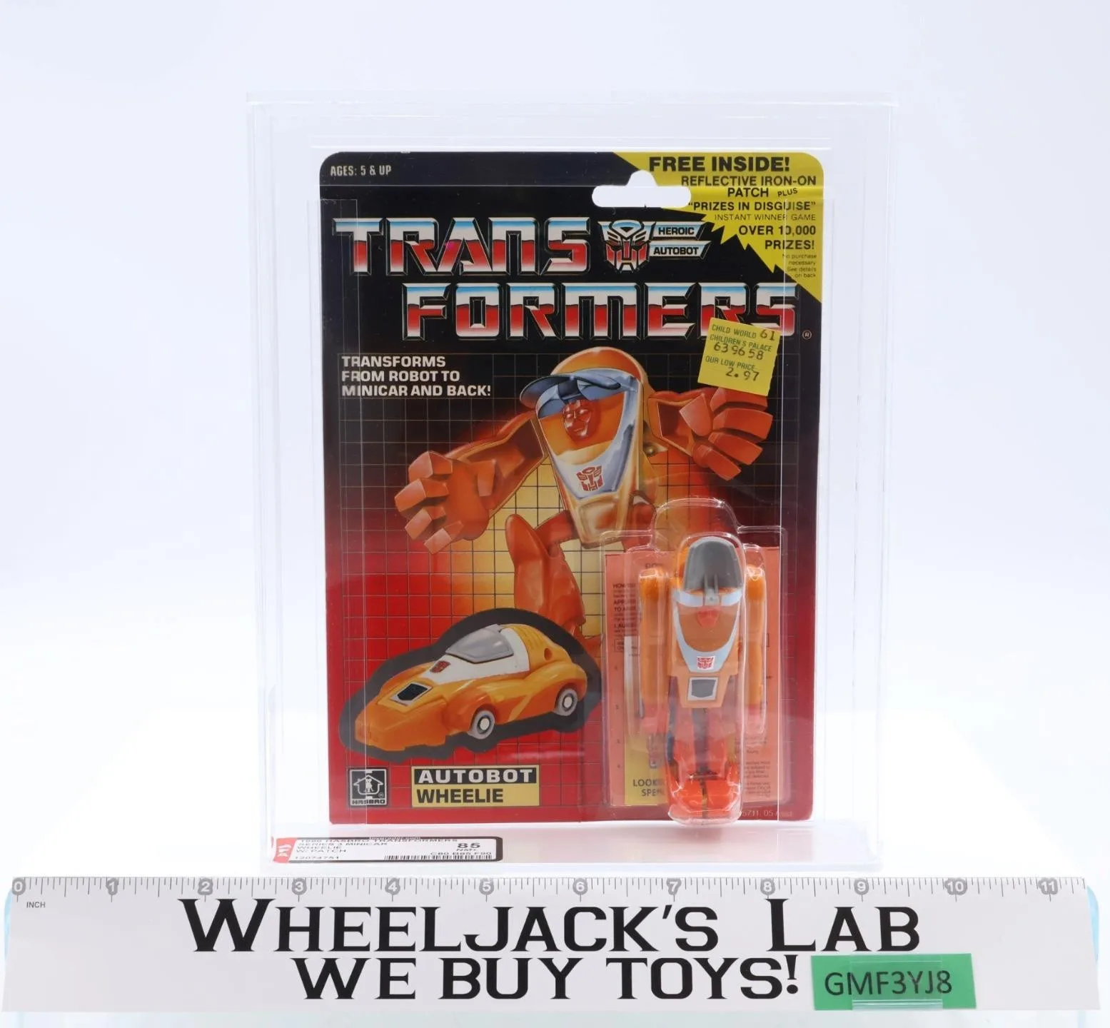 Wheelie w/ Patch AFA GRADED 85 80/85/90 G1 Transformers 1986 Hasbro NEW SEALED