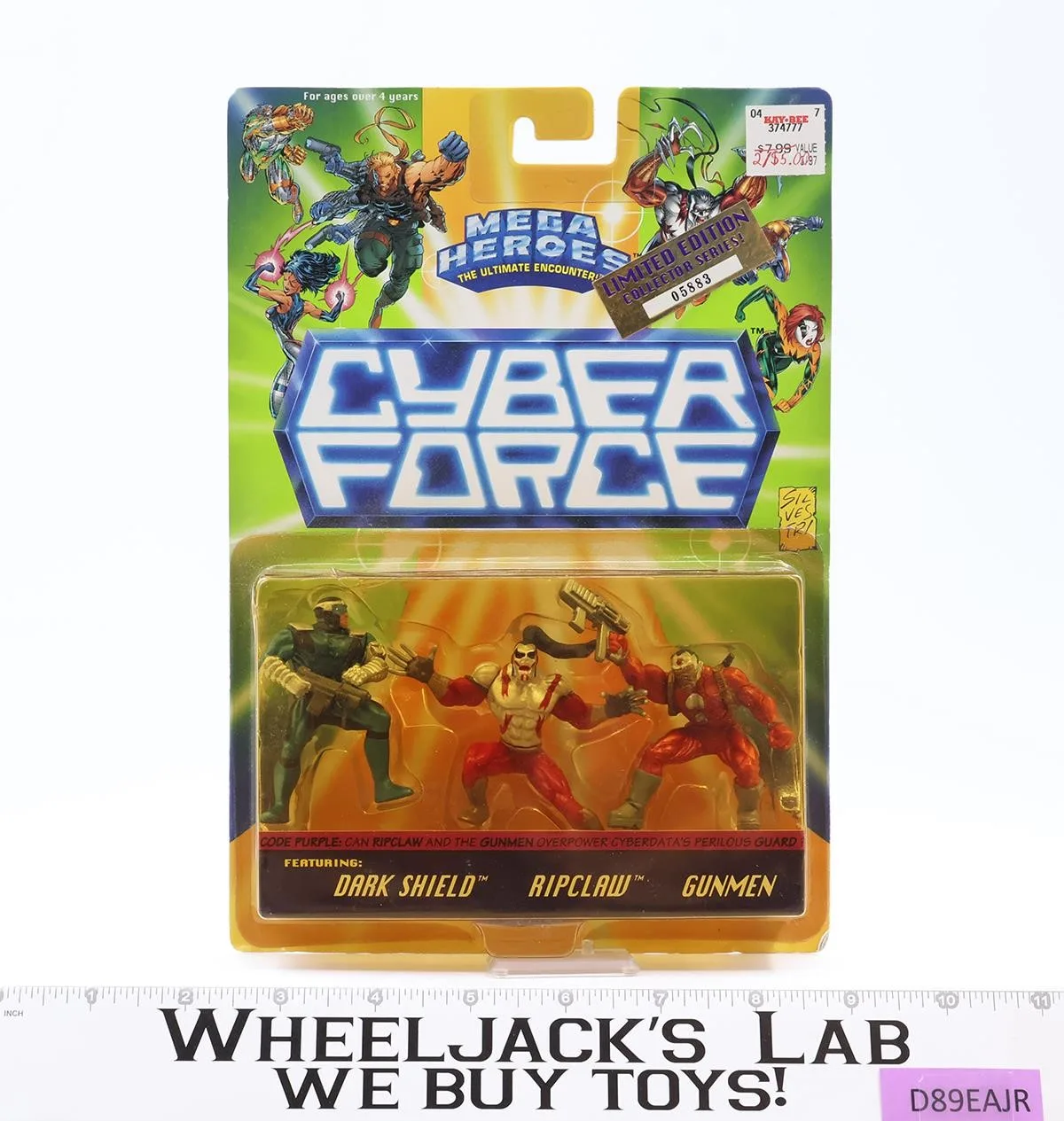 Dark Shield Ripclaw & Gunmen Mega Heroes Cyber Force 1995 Mattel NEW SEALED