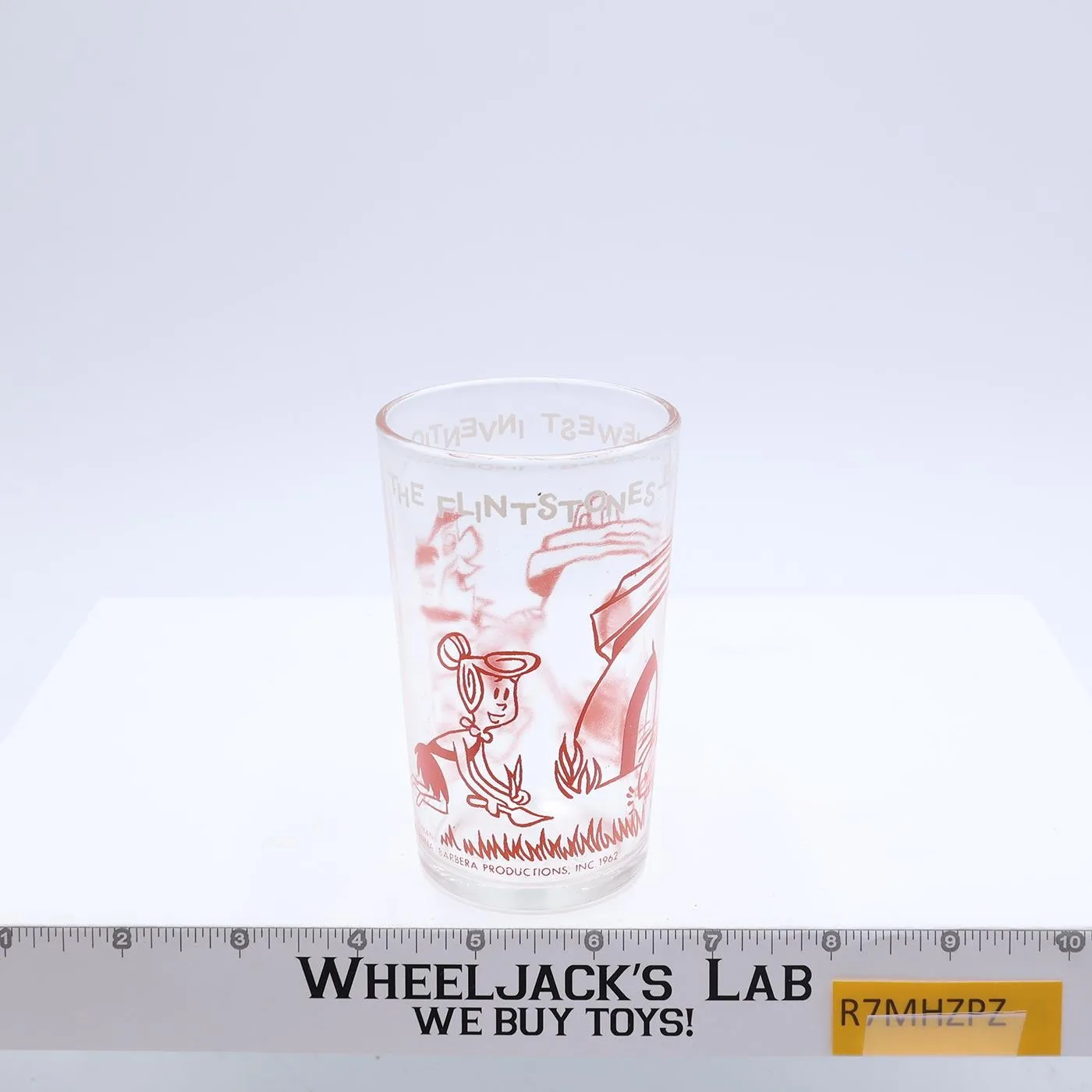 Flintstones Fred's Newest Invention Jelly Glass Hanna-Barbera 1962 Vintage Cup