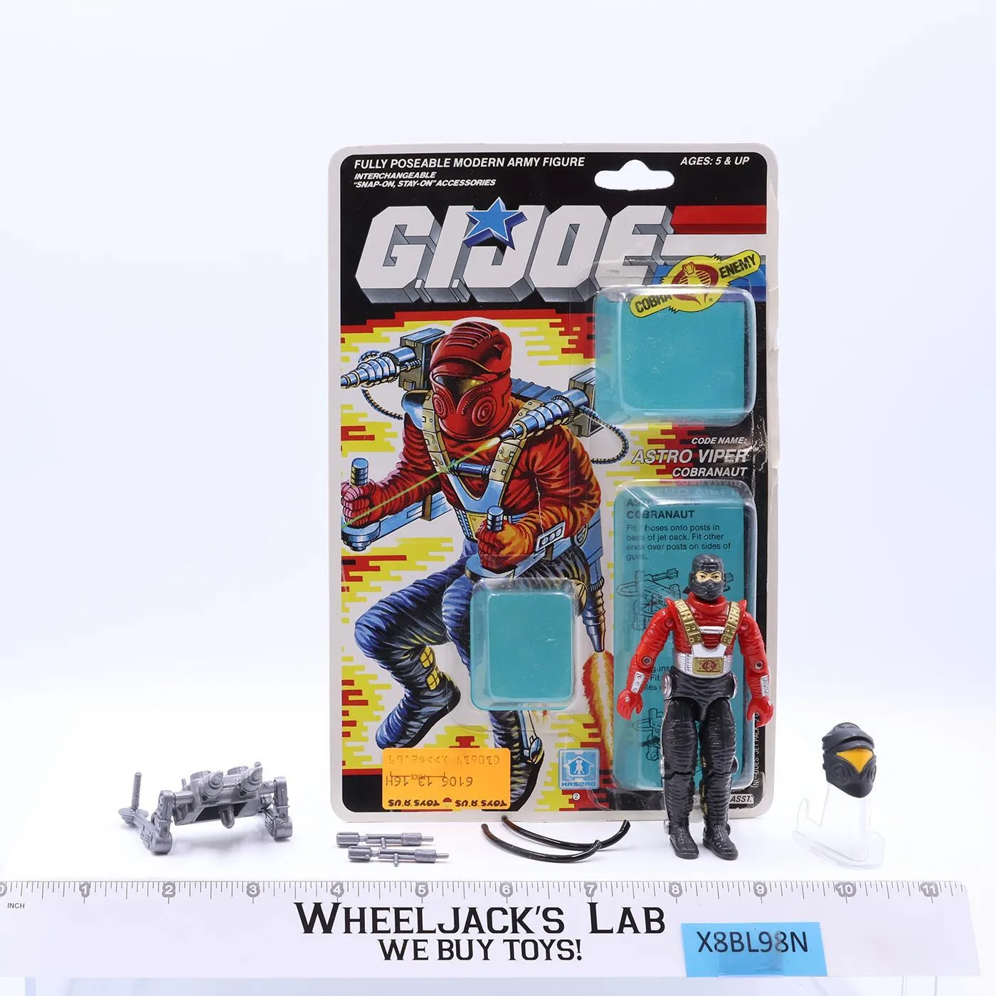 Astro Viper V1 100% Complete W/34 Cardback & Bubble G.I. Joe 1988 Vintage Figure