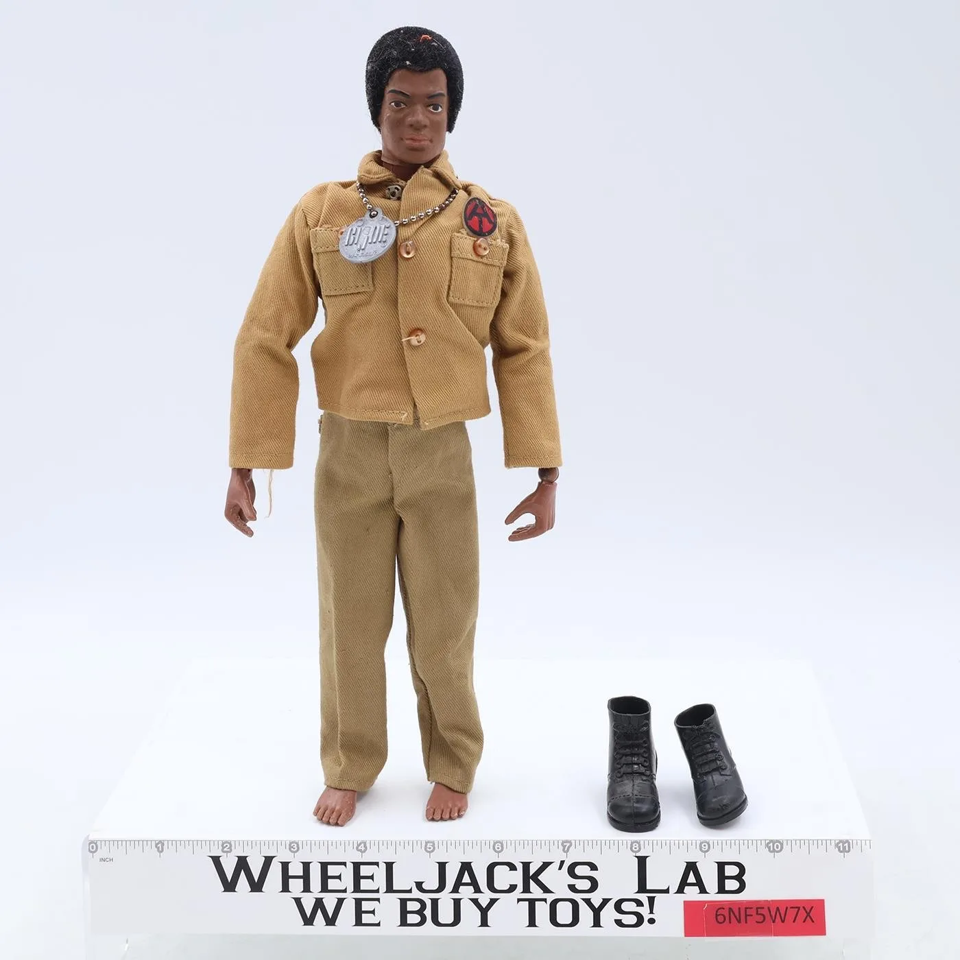 Adventurer AFRICAN AMERICAN Flocked Hair GI Joe 1970 Vintage Patented 12" Figure