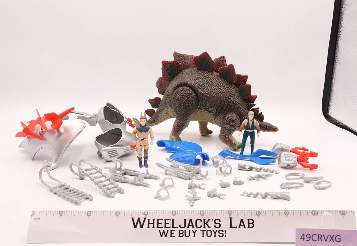 Stegosaurus W/Tark & Vega Complete Dino Riders 1989 Tyco Vintage Action Figure