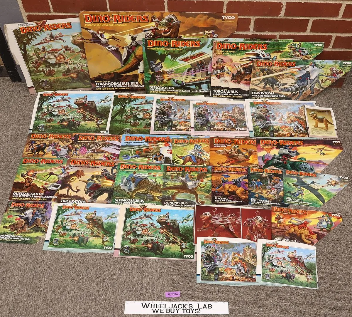 Lot of 30 Carboard Box Flaps Dino Riders 1980s Tyco Vintage