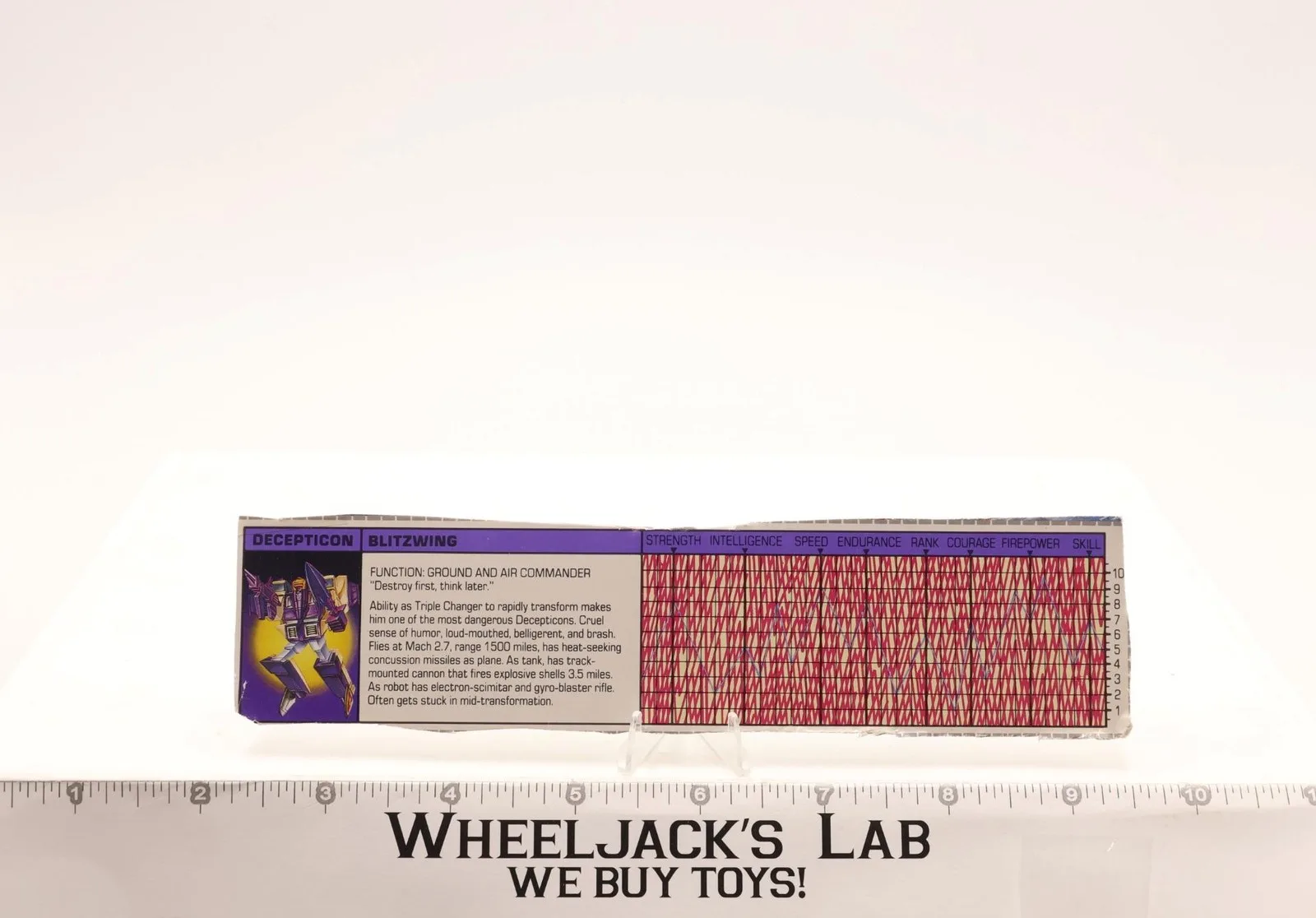 Blitzwing Action Figure Tech Spec 1985 Vintage Hasbro G1 Transformers