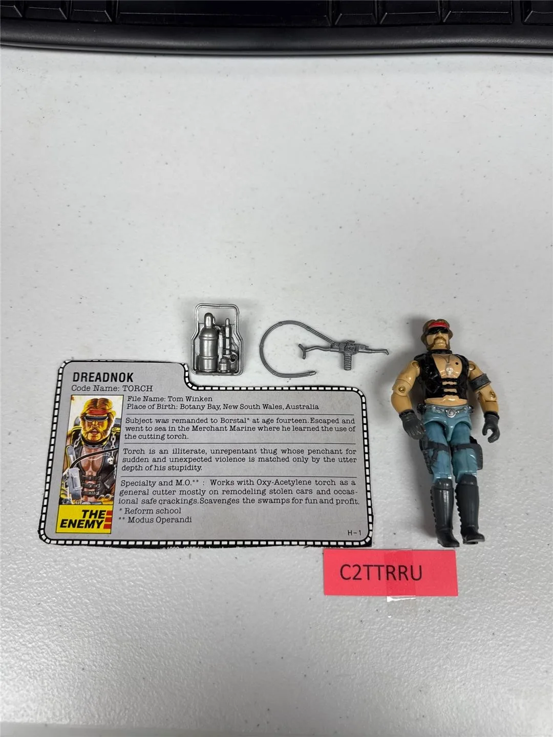 Torch V1 100% Complete G.I. Joe 1985 Hasbro Vintage Action Figure