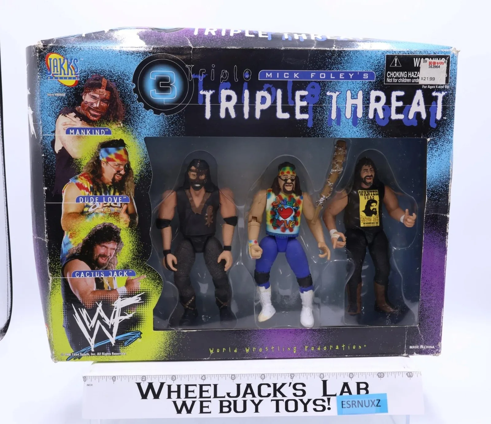 Triple Threat WWF 1998 Jakks Pacific Action Figure Set NEW SEALED