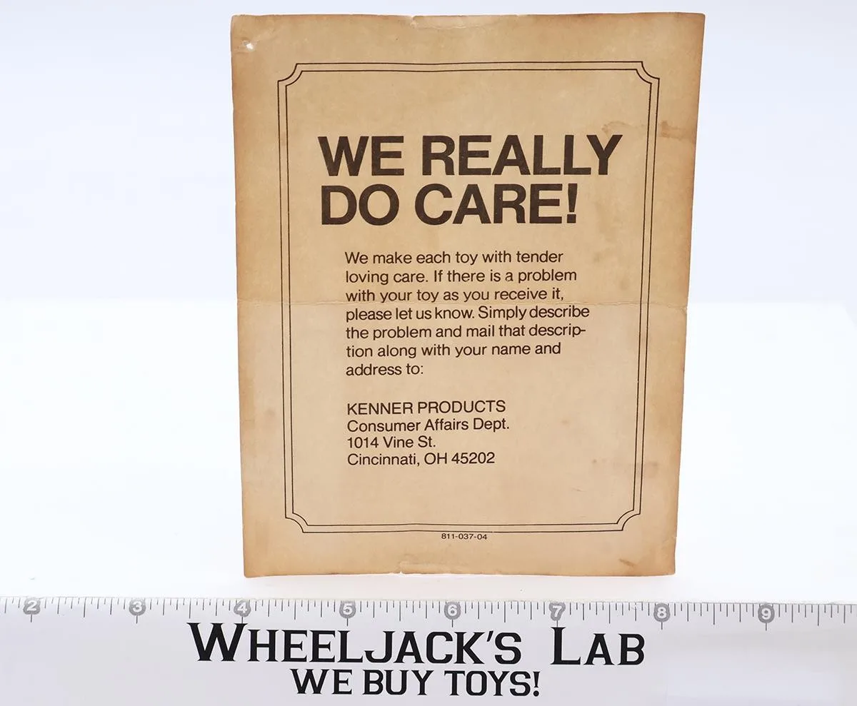 Star Wars We Really Do Care! Paper Insert 1979 Kenner Products