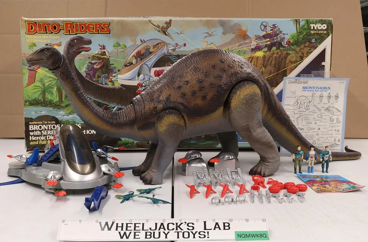 Brontosaurus 100% Complete W/ Box Dino Riders 1989 Tyco Vintage Action Figure