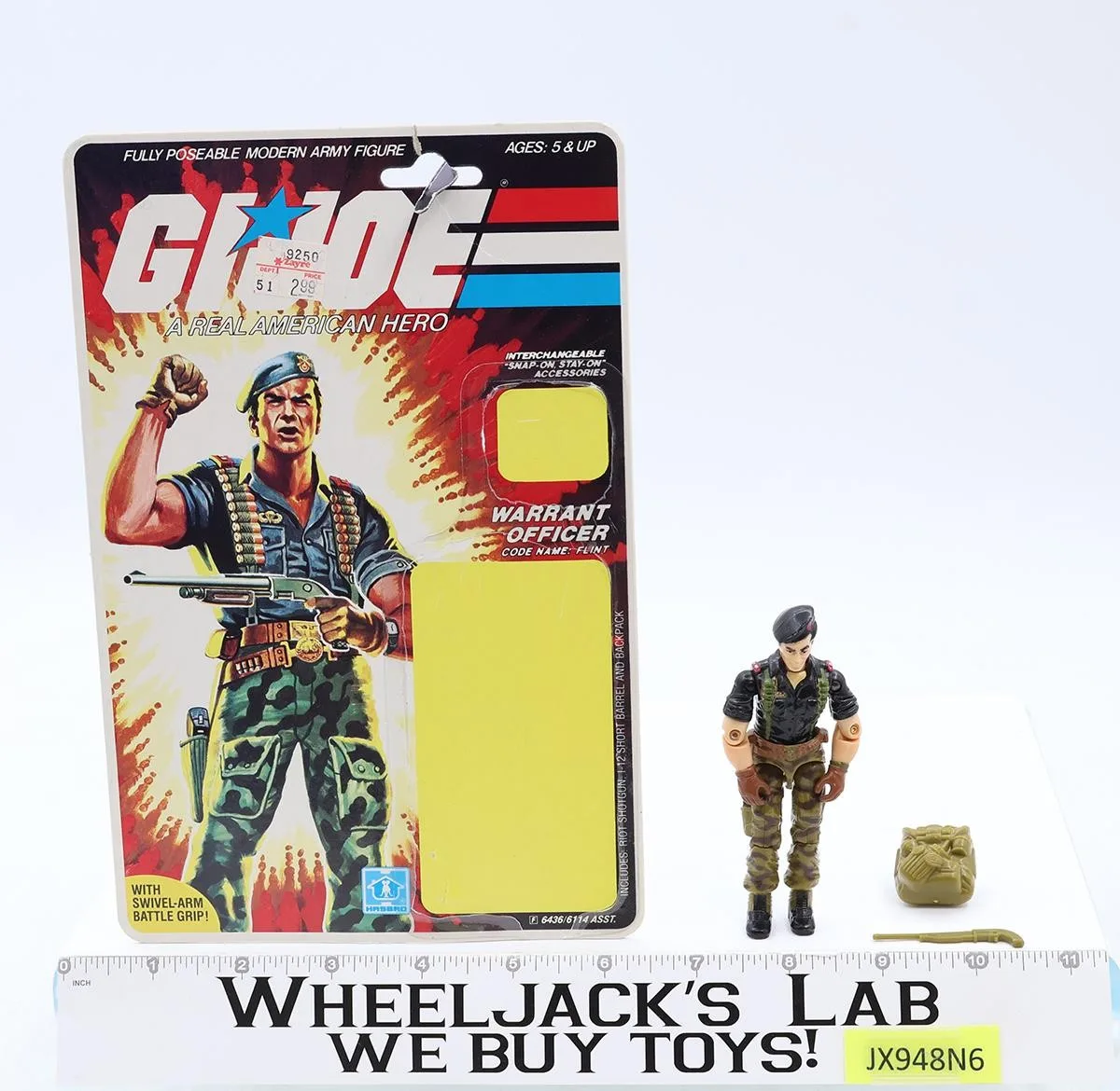 Flint V1 100% Complete W/ 34 Cardback 1985 G.I. Joe Hasbro Vintage Action Figure