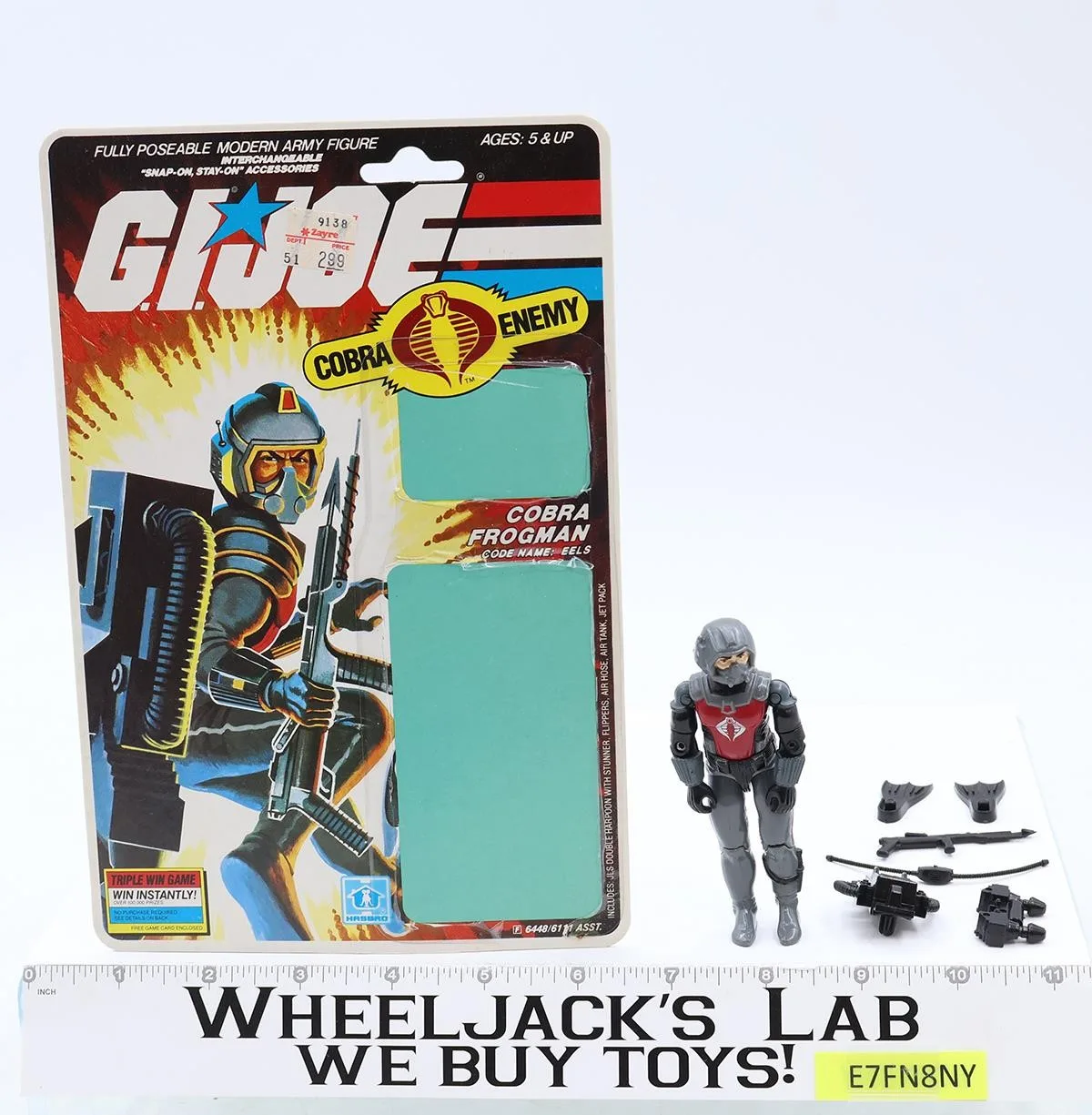 Eels V1 100% Complete 34 Cardback G.I. Joe 1985 Hasbro Vintage Action Figure