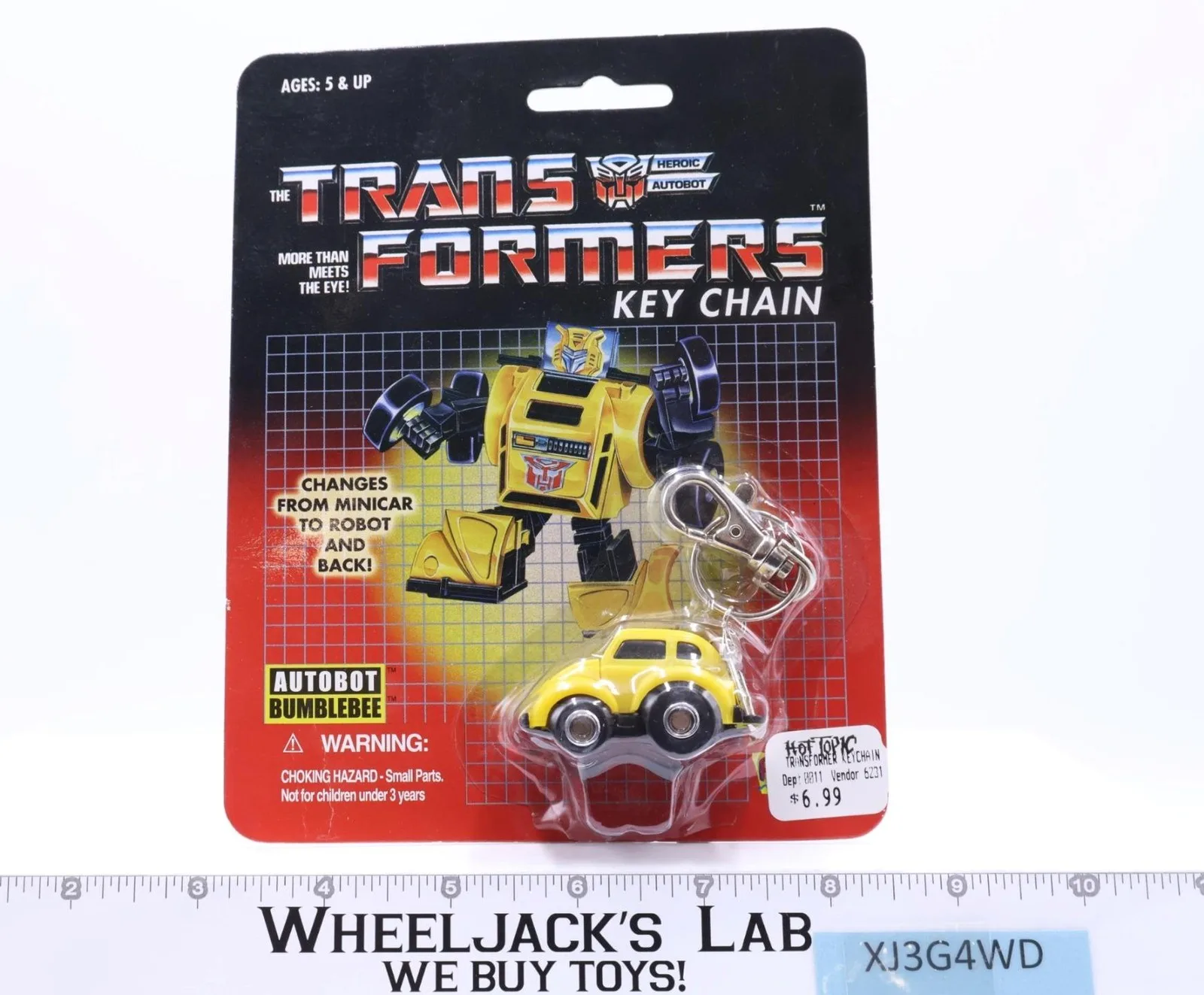 Bumblebee Autobot Keychain Transformers G1 Reissue 2002 Hasbro NEW MOSC