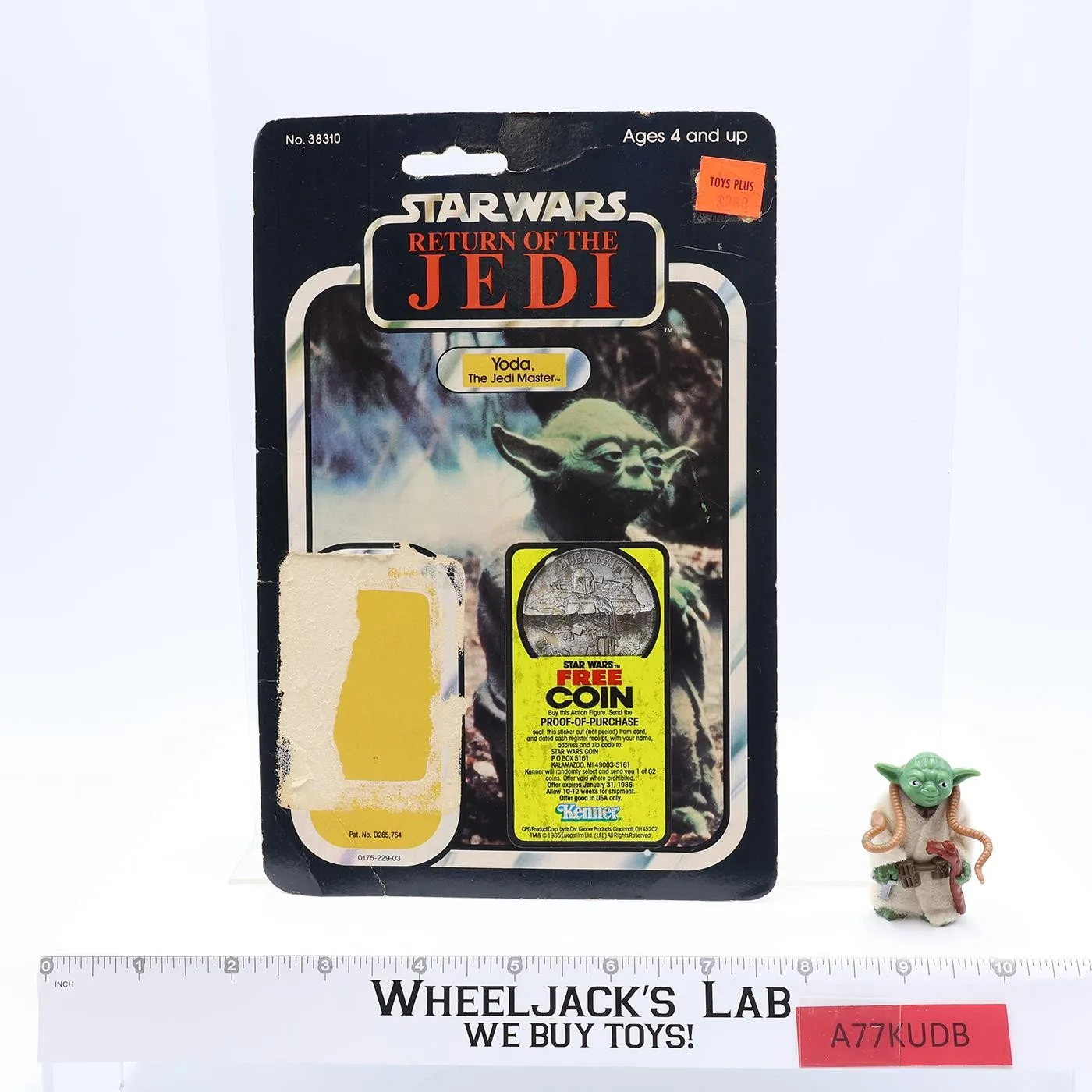 Yoda W/ BROWN SNAKE 100% Complete MEXICO 65 Back Star Wars ROTJ 1983 Lili Ledy
