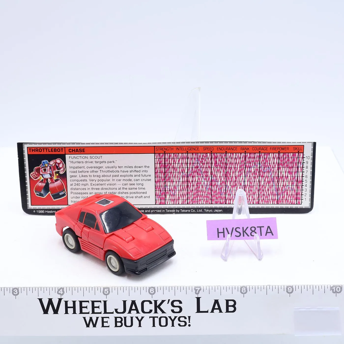 Chase 100% Complete WORKS 1987 Vintage Hasbro G1 Transformers Ferrari