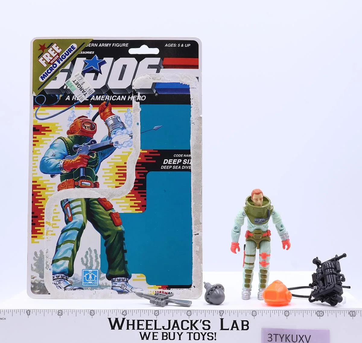 Deep Six V2 With 34 Cardback 1989 G.I. Joe Vintage Hasbro Action Figure