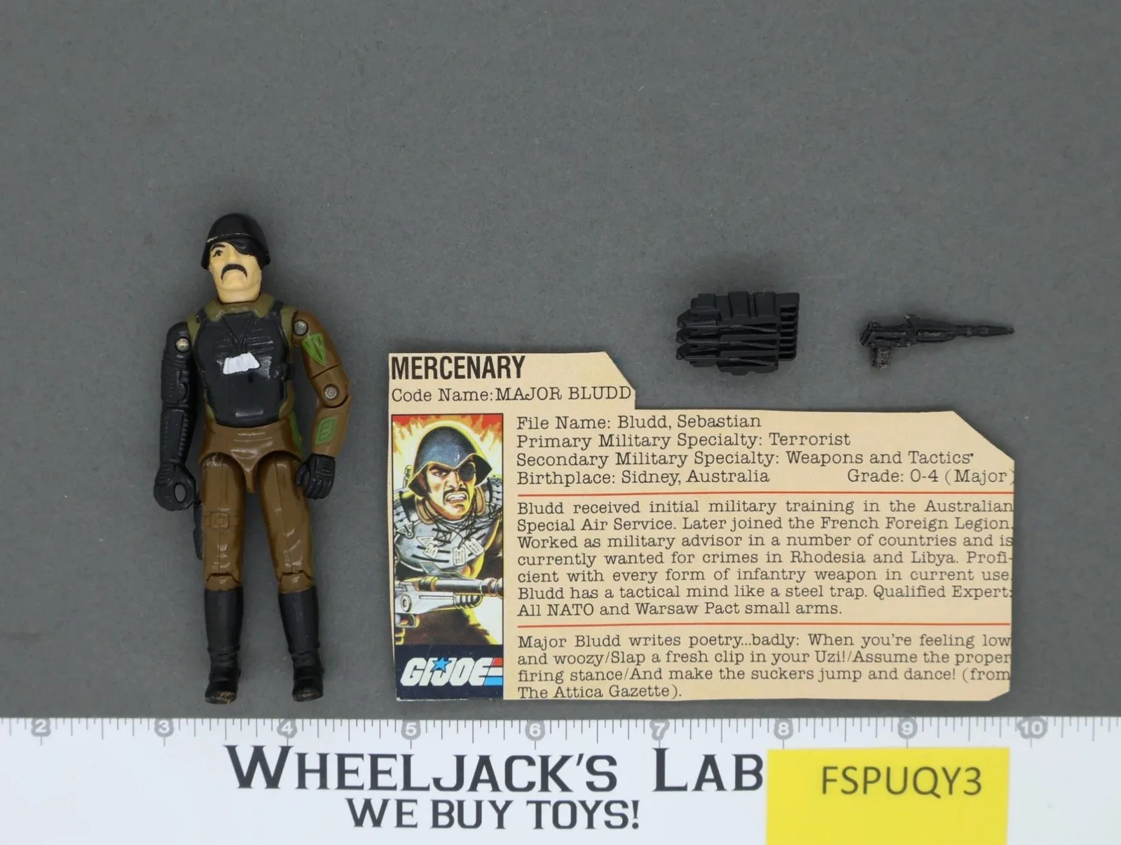 Major Bludd V1 100% Complete 1983 G.I. Joe Hasbro Vintage Action Figure