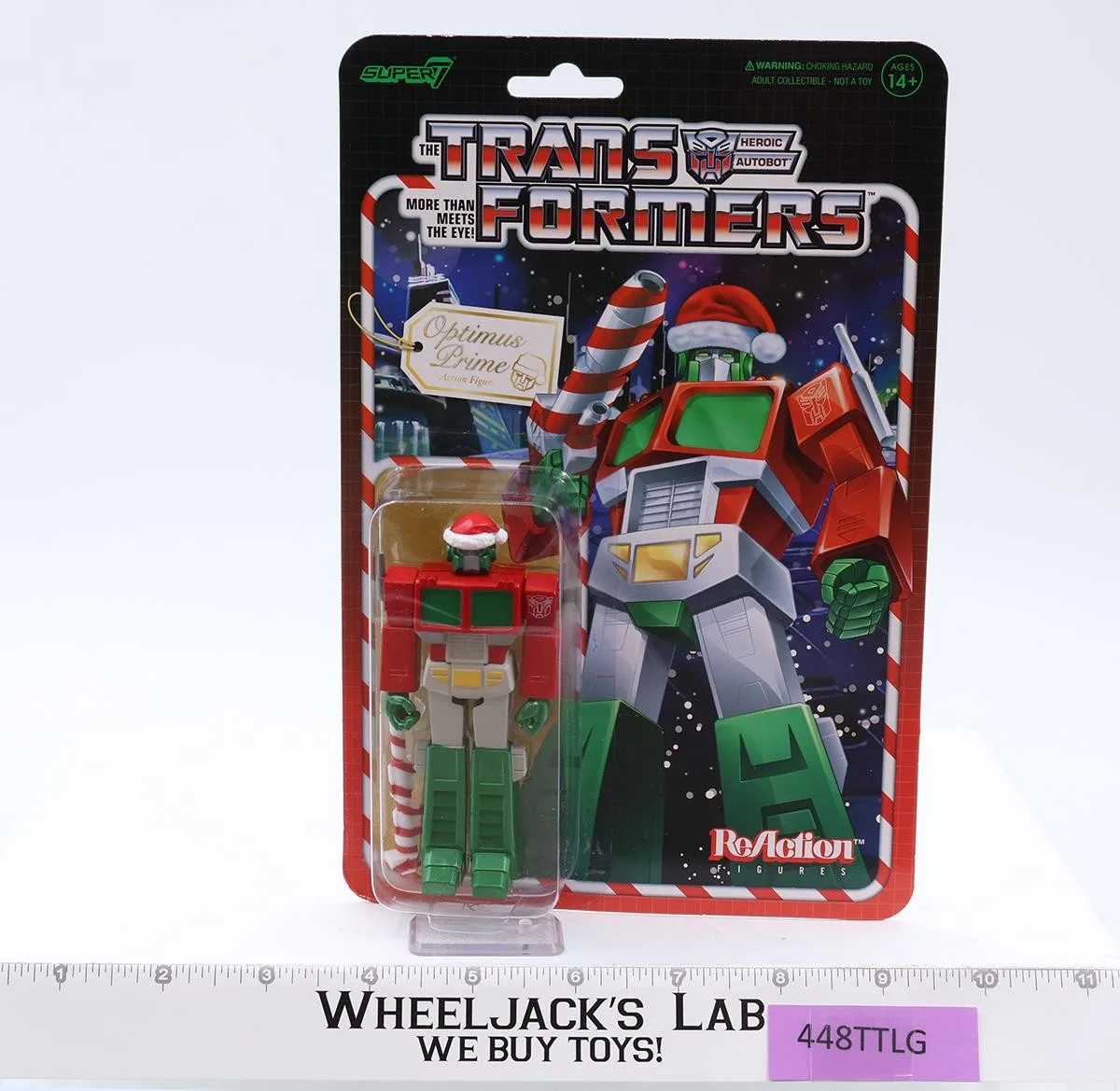 Christmas Optimus Prime Transformers ReAction 2019 Super7 Action Figure NEW MOSC