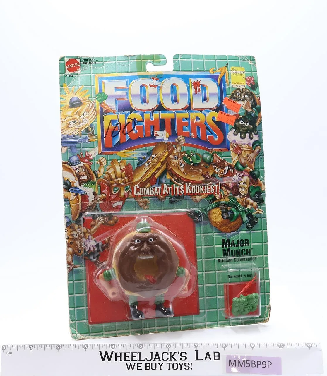 Major Munch Food Fighters 1988 Mattel Vintage Action Figure NEW MOSC SEALED