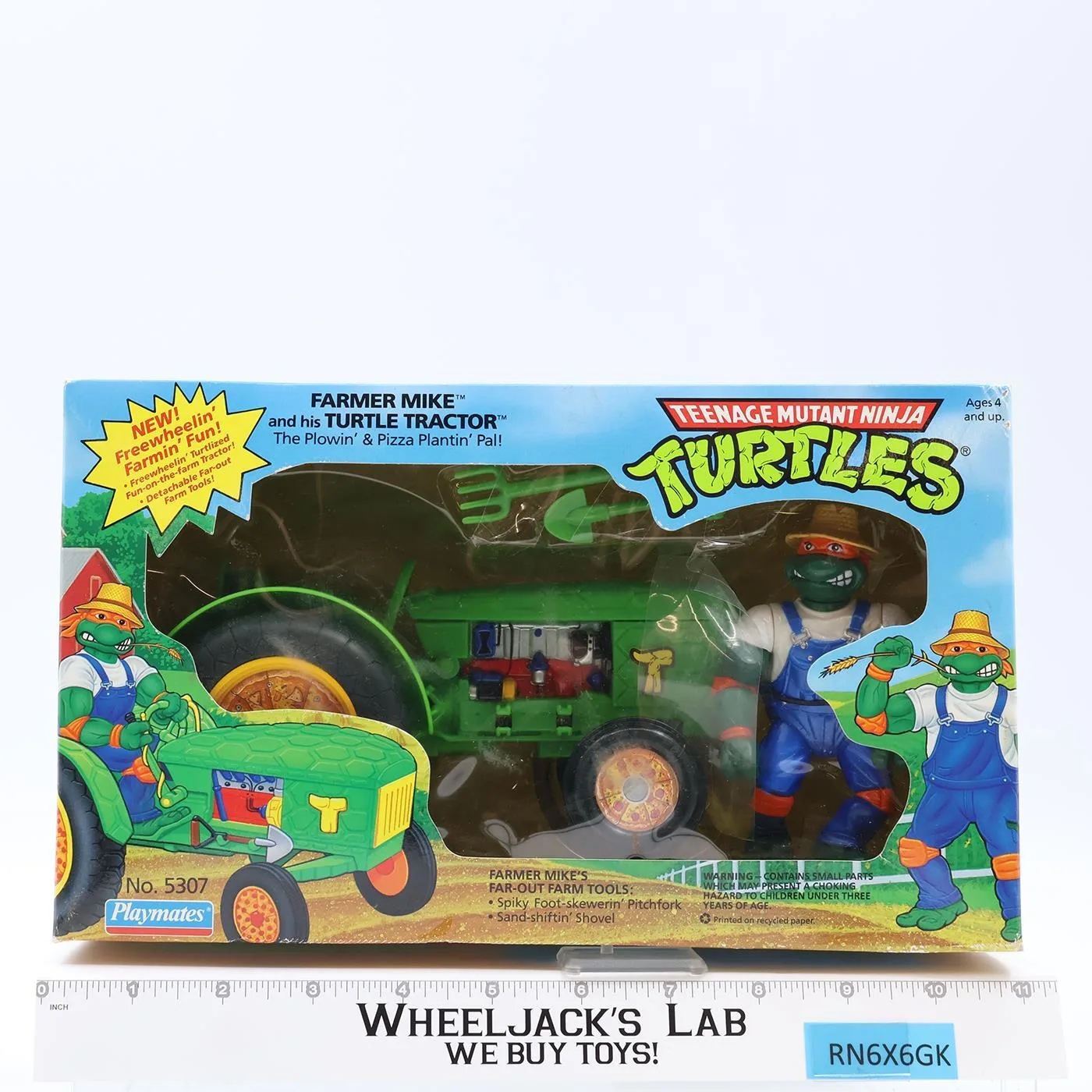 Farmer Mike And Turtle Tractor TMNT 1993 Playmates Sealed NEW MISB