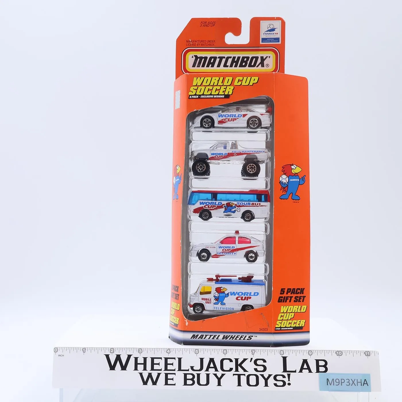5 Pack Gift Set Cars World Cup Soccer France 98 Matchbox 1997 NEW MISB