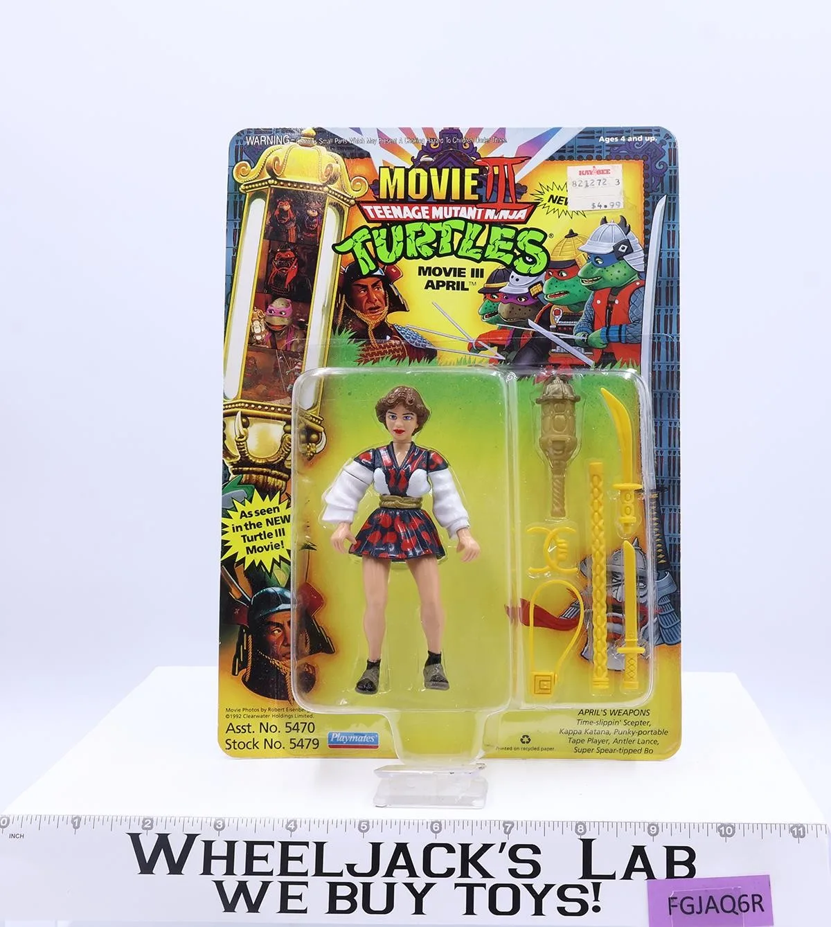Movie III April Turtles TMNT 1992 Playmates Vintage UNPUNCHED MOSC NEW